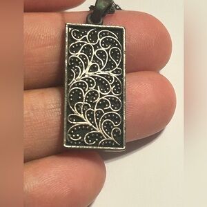 Vintage Bronze Pendant Necklace with Charm 18 Inch Chain